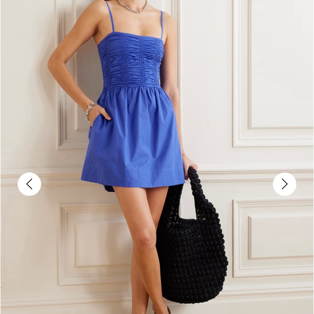 ISO FAITHFULL THE BRAND Ria smocked organic cotton-poplin mini dress